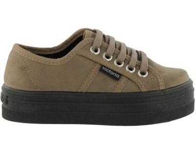 Victoria Sapatilha Plataforma Blucher Antelina